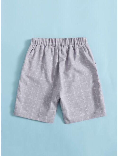 SHEIN Boys Grid Print Shorts