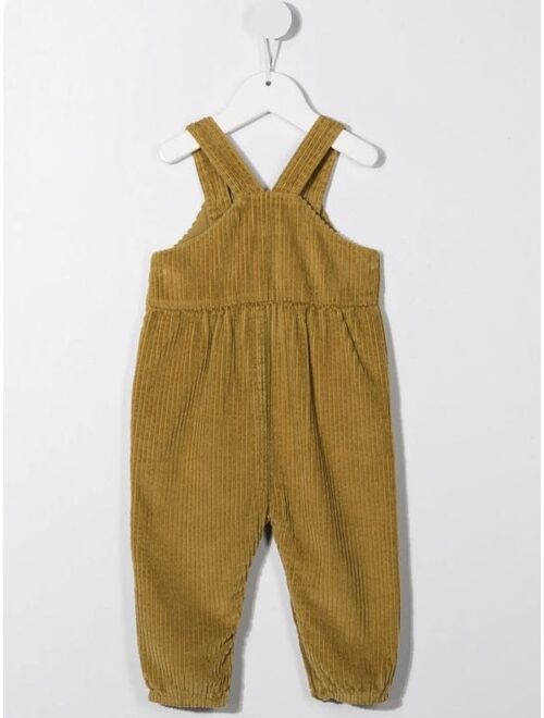Knot corduroy-detail overalls