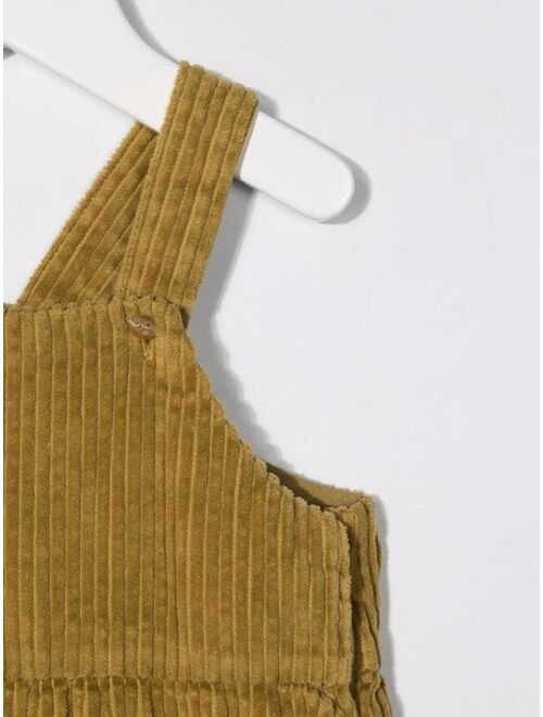 Knot corduroy-detail overalls
