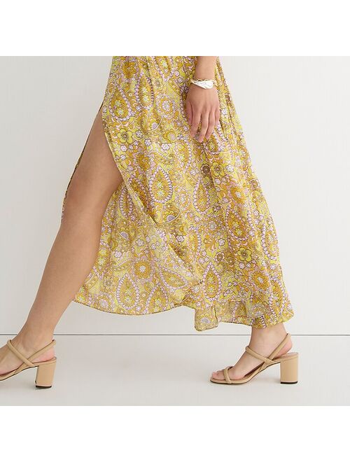 J.Crew Gathered tie-back dress in scalloped paisley