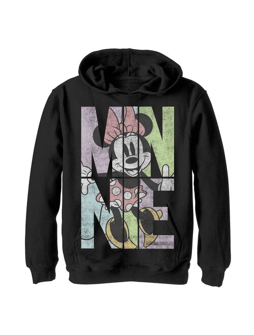 Disney's Minnie Mouse Boys 8-20 Name Art Fill Pastels Graphic Fleece Hoodie