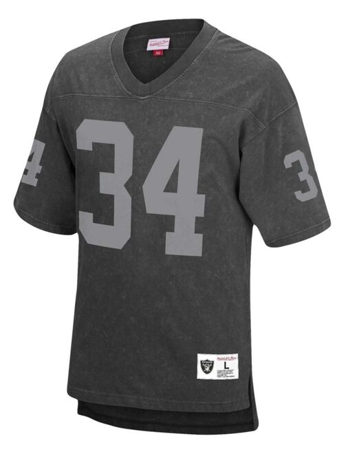 MITCHELL & NESS Men's Bo Jackson Black Los Angeles Raiders Retired Player Name and Number Acid Wash Top