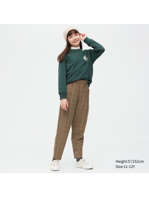 UNIQLO Tuck Wide Tapered Pants (Glen Plaid)