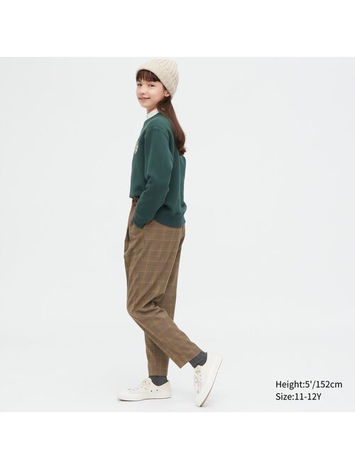 UNIQLO Tuck Wide Tapered Pants (Glen Plaid)
