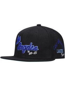 Black Los Angeles Lakers Hardwood Classics Timeline Fitted Hat