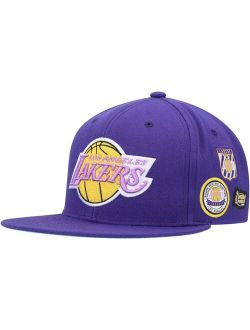 Men's Purple Los Angeles Lakers Hardwood Classics Under Finals Snapback Hat