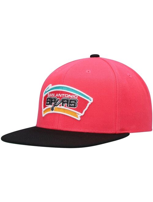 Men's Mitchell & Ness Pink San Antonio Spurs Hardwood Classics Snapback Hat