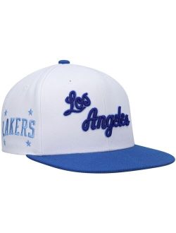 White and Royal Los Angeles Lakers Hardwood Classics Snapback Hat