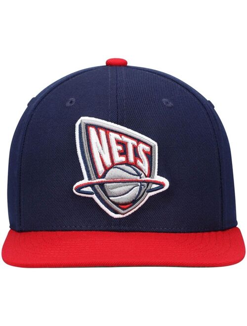 Men's Mitchell & Ness Navy, Red New Jersey Nets Hardwood Classics Team Two-Tone 2.0 Snapback Hat