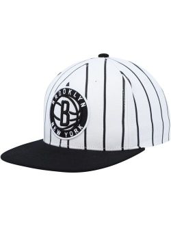 White Brooklyn Nets Hardwood Classics Pinstripe Snapback Hat