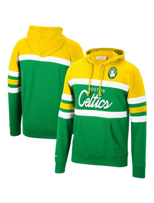 Mitchell & Ness Men's Yellow, Green Boston Celtics Head Coach Pullover Hoodie