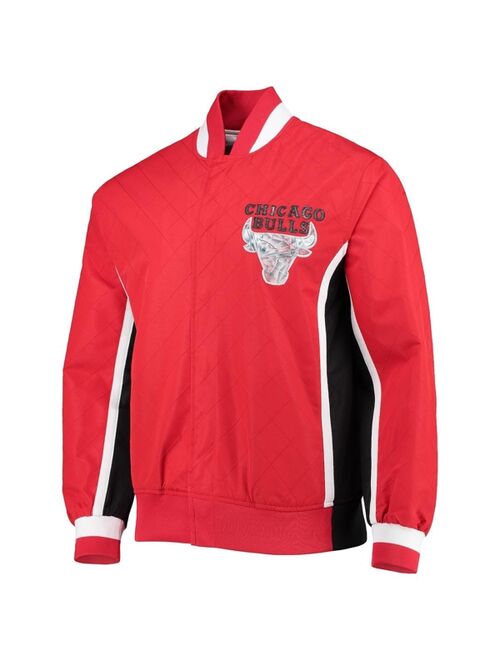 Men's Chicago Bulls Red Mitchell & Ness Hardwood Classics 75th Anniversary Authentic Warmup Full-Snap Jacket