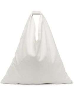 SSENSE ExclusiveWhite XXL Faux-Leather Triangle Tote