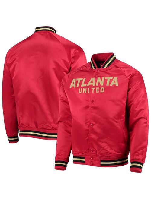 Men's Mitchell & Ness Red Atlanta United FC Raglan Full-Snap Jacket