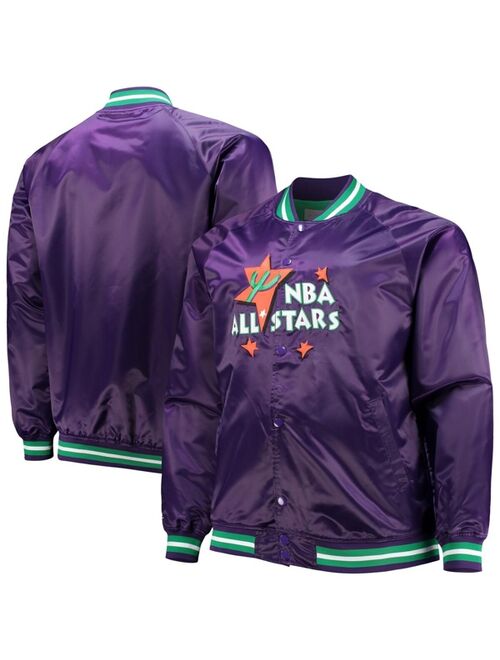 Men's Mitchell & Ness Purple Big and Tall 1995 NBA All-Star Game Hardwood Classics Satin Full-Snap Jacket
