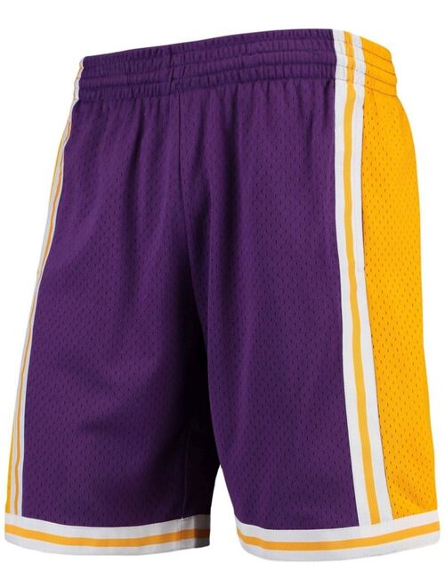 Mitchell & Ness Men's Purple Los Angeles Lakers Hardwood Classics Team Swingman Shorts