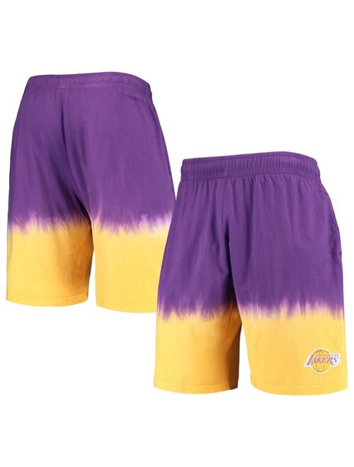 Men's Mitchell & Ness Purple, Gold Los Angeles Lakers Hardwood Classics Authentic Shorts