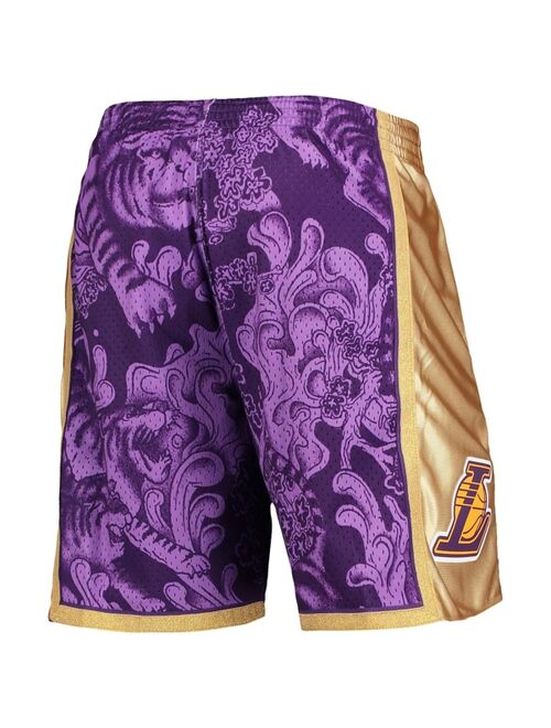 Men's Mitchell & Ness Purple Los Angeles Lakers Hardwood Classics Lunar New Year Swingman Shorts