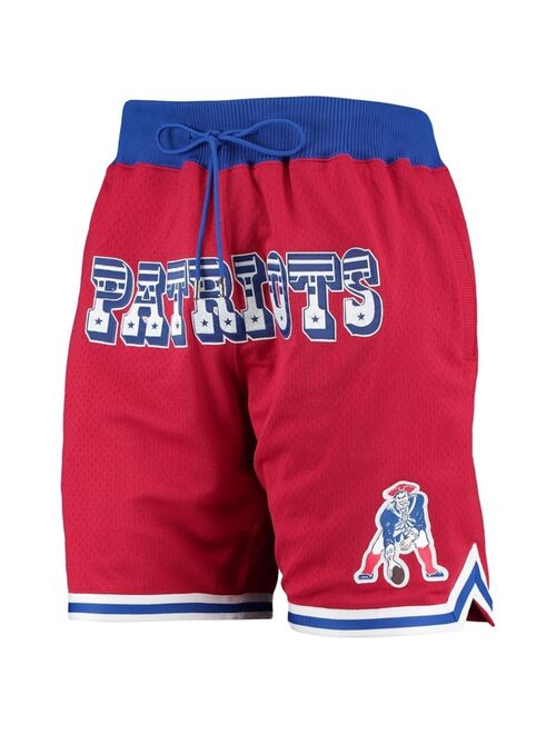 Men's Mitchell & Ness Red New England Patriots Just Don Gold Rush Shorts