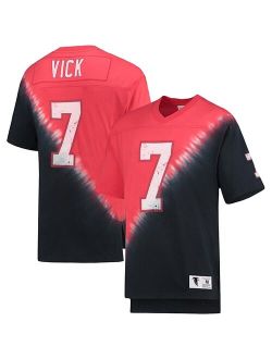 Michael Vick Black, Red Atlanta Falcons Retired Player Name and Number Diagonal Tie-Dye V-Neck T-shirt