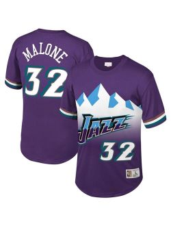 Men's Karl Malone Purple Utah Jazz Mesh T-shirt