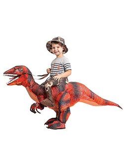 GOOSH Inflatable Costume for Chidlren, Halloween Costumes Boys Girls Dinosaur Rider, Blow Up Costume for Unisex Godzilla Toy