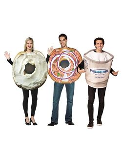 Rasta Imposta Bagel and Lox, Bagel with Chream Cheese & Philadelphia Cream Cheese Tub Costumes Bundle Breakfast Brunch Dress Up Food, Adult One Size
