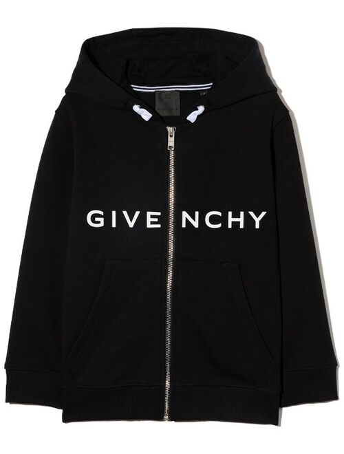 Givenchy Kids logo-print zip-up hoodie