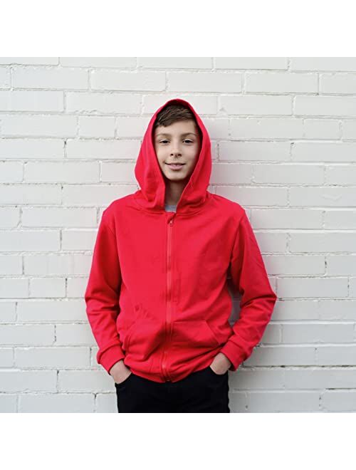 UNIFACO Hoodies for Boys Girls Zip Up Hooded Kids Fashion Sweatshirts Lightweight Jacket for 6-14 Years