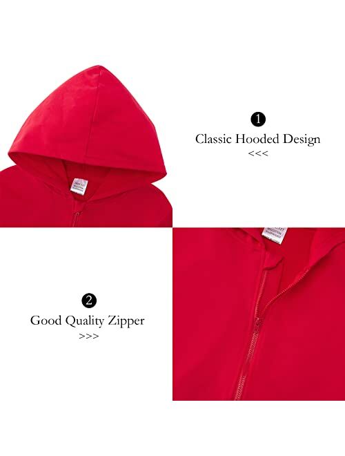 UNIFACO Hoodies for Boys Girls Zip Up Hooded Kids Fashion Sweatshirts Lightweight Jacket for 6-14 Years