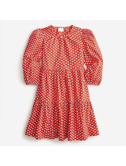 J.Crew Girls' cotton poplin puff-sleeve dress