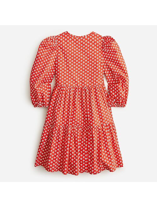 J.Crew Girls' cotton poplin puff-sleeve dress