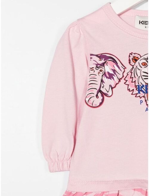 Kenzo Kids Tiger stripes-print sweater dress