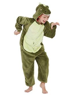 CALANTA Kids Dinosaur Onesie T-Rex Dragon Animal Costume Girls Pajamas Boys One Piece Cosplay Halloween Christmas