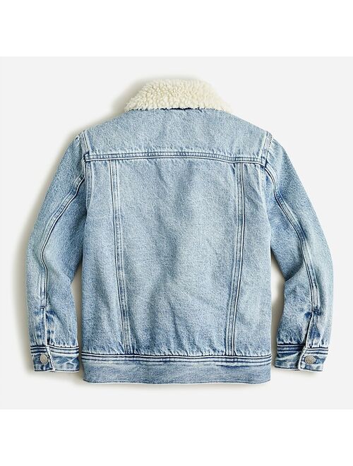 J.Crew Kids' relaxed denim jacket with sherpa lining