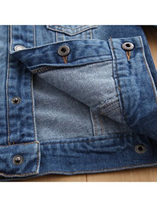 Abolai Baby Boys' Basic Denim Jacket Button Down Jeans Jacket Top