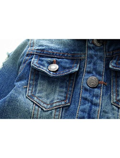 Abolai Baby Boys' Basic Denim Jacket Button Down Jeans Jacket Top