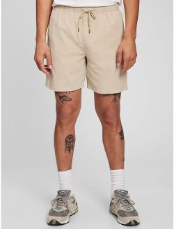 Corduroy Solid E-Waist Drawstring Shorts
