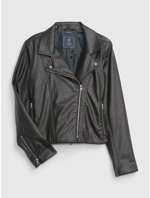 Gap Teen 100% Recycled Faux-Leather Moto Jacket