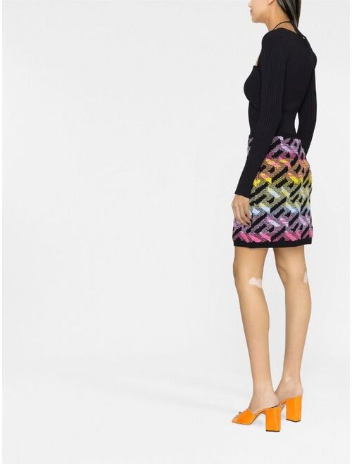 Versace greca-knit mini skirt