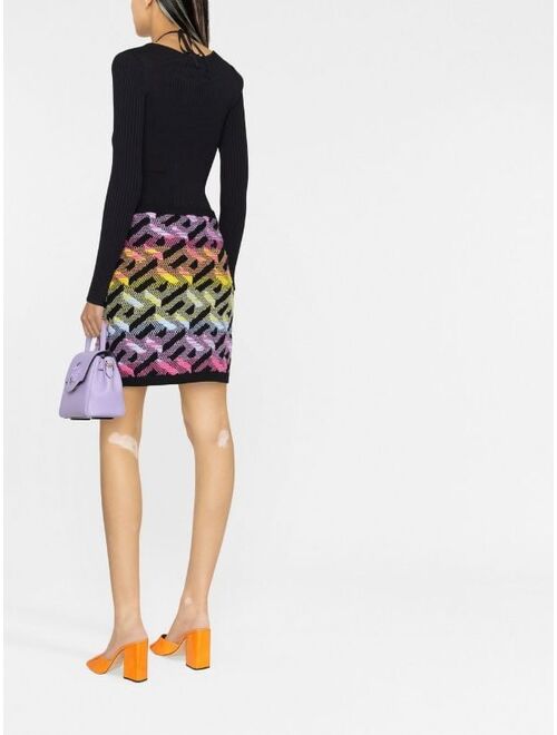 Versace greca-knit mini skirt