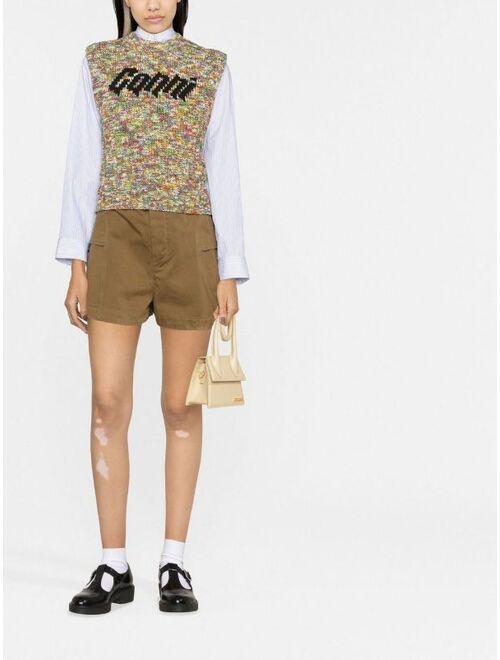 GANNI Rope knitted logo vest