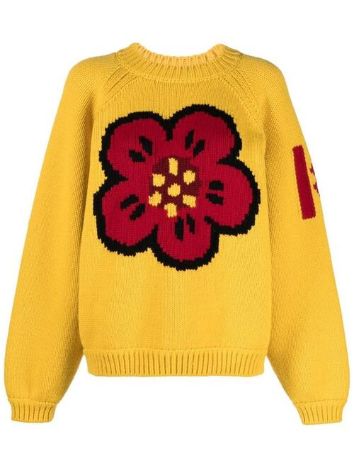Kenzo floral-print wide-sleeved jumper