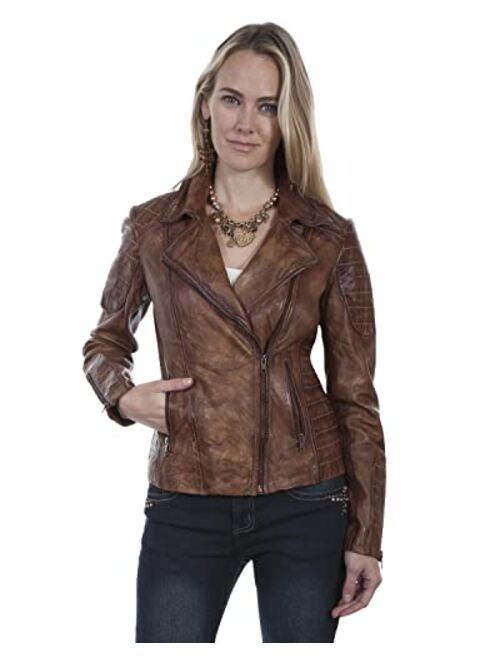 Scully Women's Leatherwear by Cross Zip Moto Leather Jacket