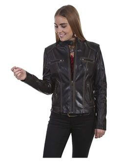 Women's Leather Zip Jacket