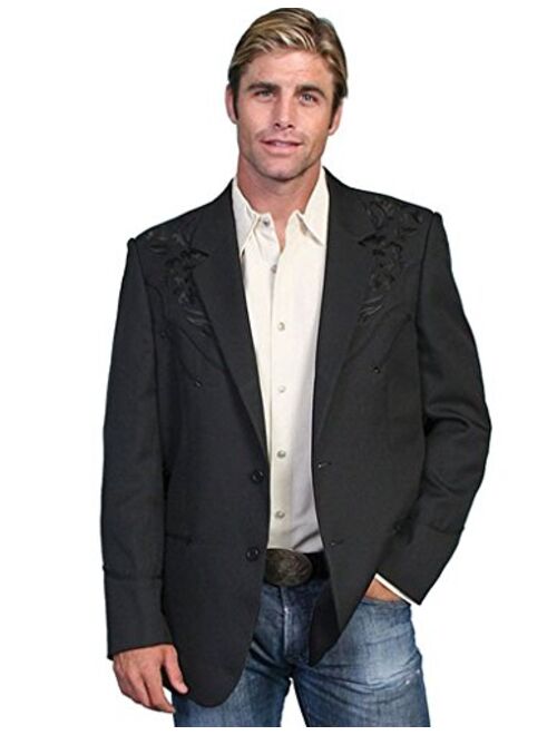 Scully Men's Floral Embroidered Western Jacket - P-733Blk