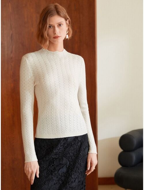 MOTF Premium Wool Mix Fitted Textured Sweater