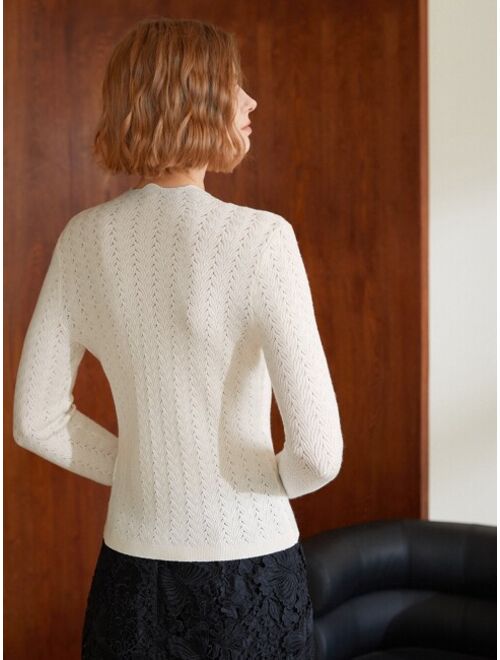 MOTF Premium Wool Mix Fitted Textured Sweater