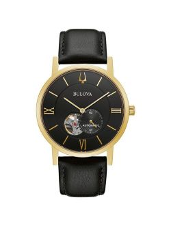 Men's Automatic Black Leather Watch - 97A154K