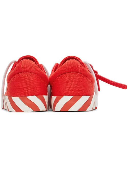 OFF-WHITE Kids Red & White Vulcanized Sneakers